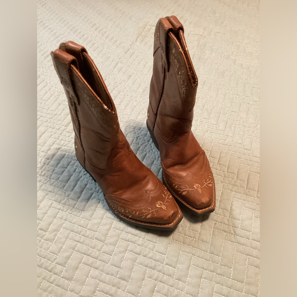 Brown Kids Cowboy Boots